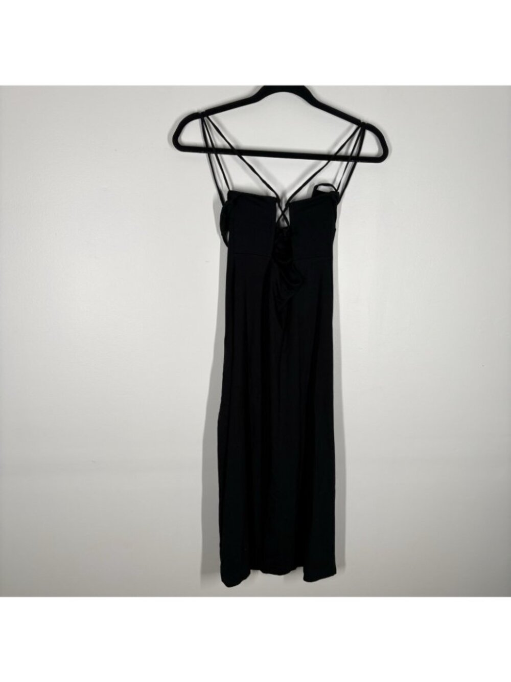Aritzia Wilfred Sz 2XS Black Strappy Drapey Jersey Midi Dreamweaver Dress NWOT - Picture 11 of 13